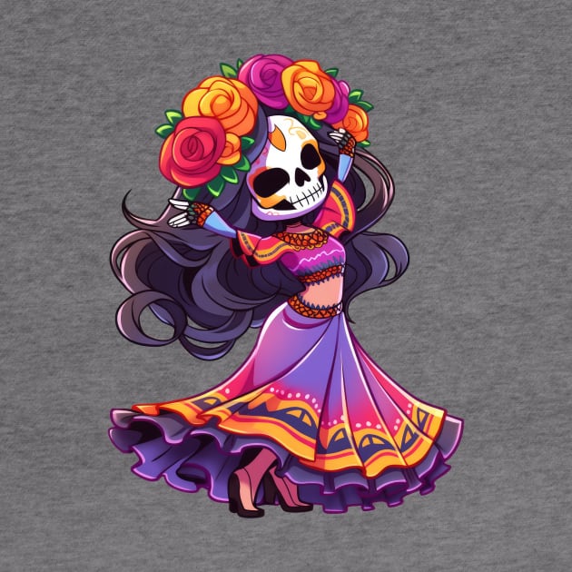 Day of the Dead Woman Dancing by SundayDonuts